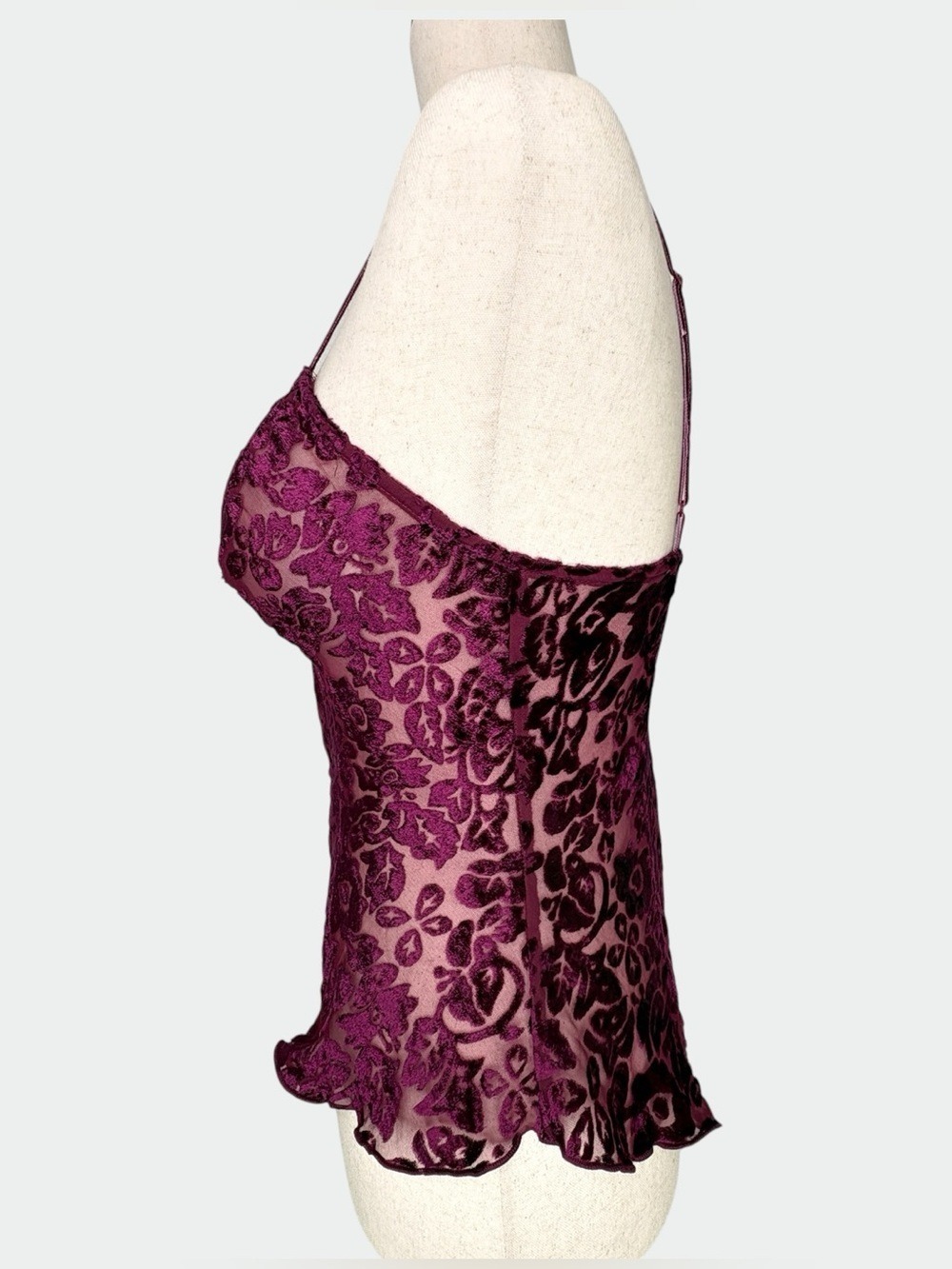 Vtg Victoria Secret Gold Label Burnout Velvet Caged Plunge Bodysuit Whimsigoth P - Picture 6 of 13